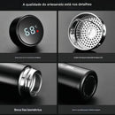 Garrafa Térmica 500ml FitMode® com Medidor Digital – Mantenha sua Bebida na Temperatura Ideal + Bolsa Térmica de Brinde